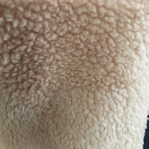 Mountain and Isles Snap Up Jacket Faux Sherpa Peach and Navy Blue Size Large NWT - Picture 5 of 5